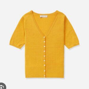NWOT Everlane The Cotton-Merino Short-Sleeve Cardigan in Marigold S
